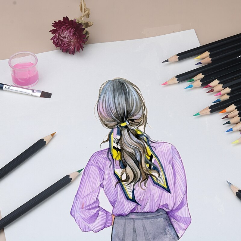 Lápices de colores acuarelables solubles en agua para pintar, lápices profesionales solubles en agua para artistas y estudiantes, suministros de arte, 72 colores