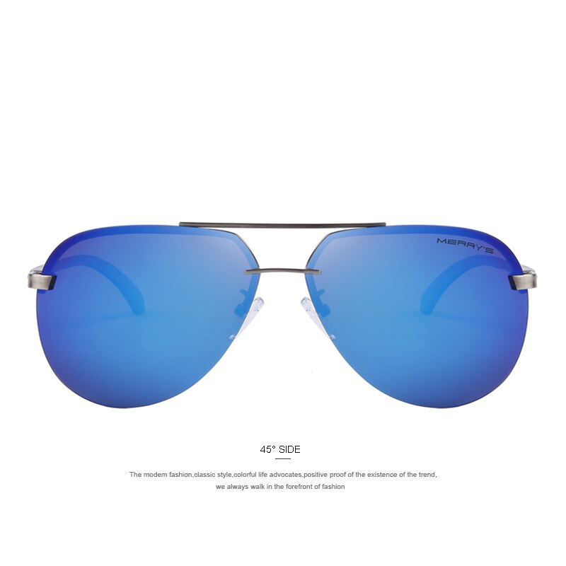 MERRYS Brand Men 100% Polarized Aluminum Alloy Frame Sunglasses Mens Driving Sunglasses S8281: C03 Blue