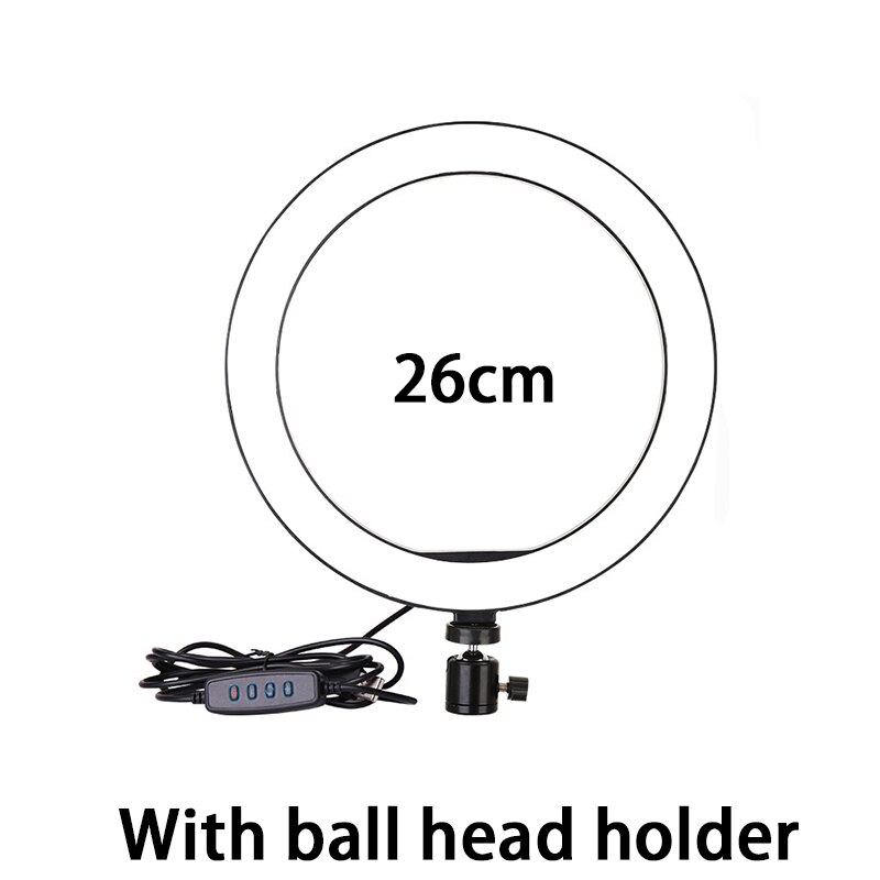 10 '' rgb selfie ring lys med stativ stander og telefonholder dæmpbar led bord cirkel lampe med 10 farver bærbare halo lys: 10 tommer ringlys