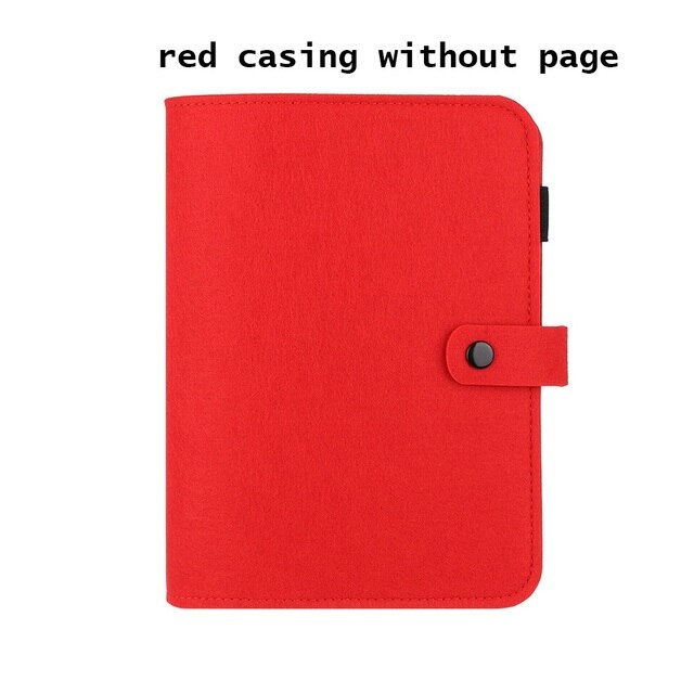 A5 A6 Vilt Shell Notebook Doek Stof Notebook Ringband Dagboek Notebook Papier Houder Draagbare Dagboek Briefpapier: A6-red