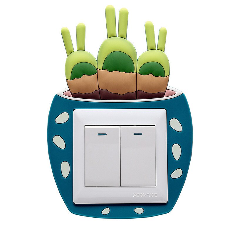 Cactus Socket Wall Stickers Switch Room Decorative Luminous Stickers Home Switch Cover Wall Light Socket Stickers: A