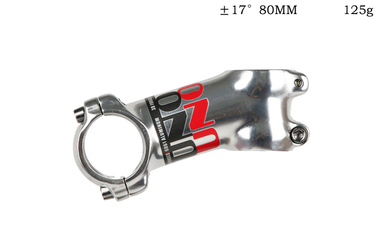 Zilver Uno Mountainbike Mtb Ultralichte Racefiets Stuurpen 7 /35 /17 ° Graden Van de Negatieve Hoek Stem Kraan: 17 degree   80mm