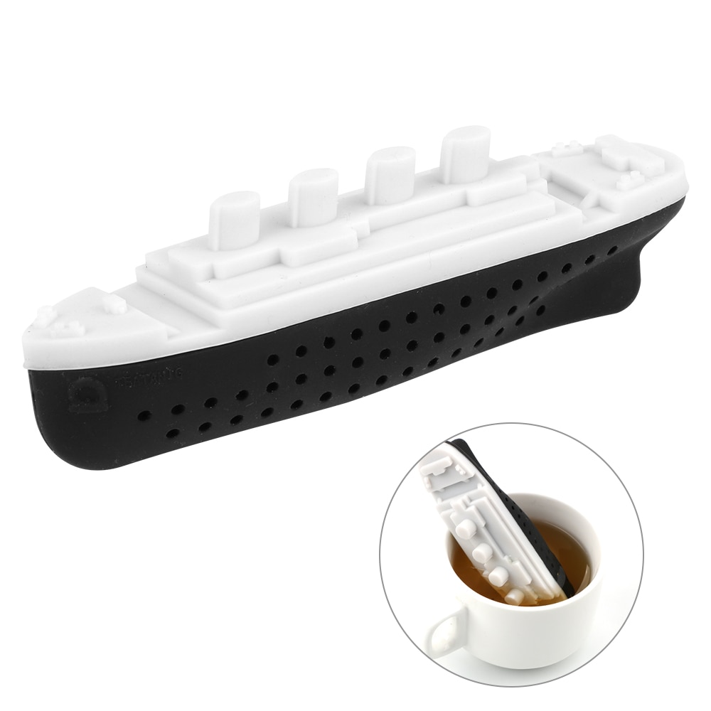 Filtre à herbes Style bateau , diffuseur pour le thé, passoire vide en Silicone, infuseur pour le thé en forme de Titanic