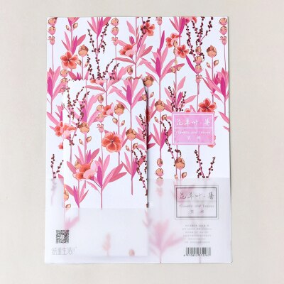 9 sztuk/zestaw 3 koperty + 6 arkuszy papier robić pisania nowość kwiat liść seria koperta na prezent biurowe: 4