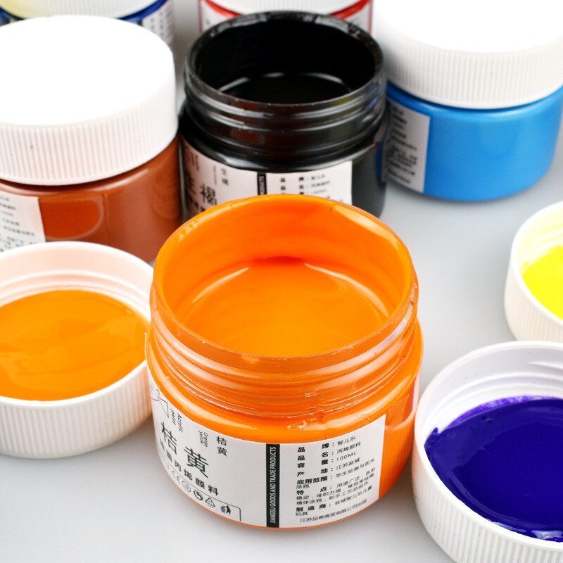 Pintura acrílica de 100ml para estudiantes, pintura de acuarela creativa para pared, suministros de arte para oficina, materiales de pintura