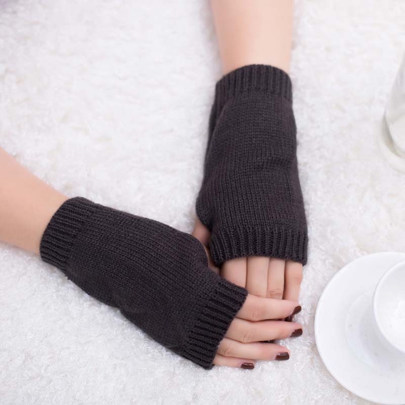 1 Paar Winter Handschoenen Vrouwelijke Vingerloze Handschoenen Zonder Vingers Vrouwen Kasjmier Warme Winter Handschoenen Hand Pols Warmer Mittens: ST121-Grey