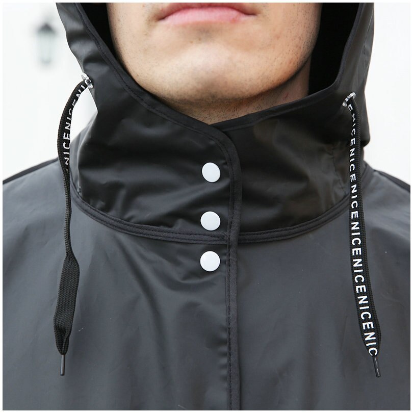 Modieuze Mannen En Vrouwen Regenjas Verdikte Waterdicht Volwassen Zwarte Ongevoelig Outdoor Wandelen Regenjas Hoodie Regenjas
