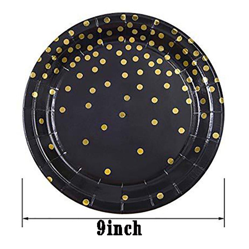 Utensílios de mesa descartáveis para festa de aniversário, decoração de crianças, chá de bebê, bolinhas douradas