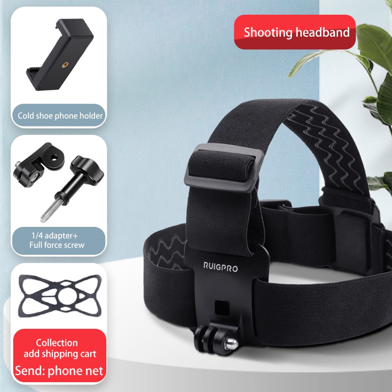 Correa de montaje de cabeza de teléfono GoPro para iPhone, Samsung Galaxy y Note, adaptador universal para todos los teléfonos inteligentes, conecta la correa de pecho con clip: Set2