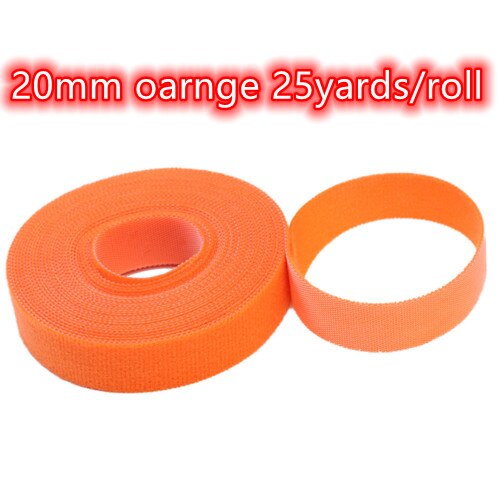 25/50Yards Sticker Tape 20Mm Nylon Adhesive Haken Loops Fastener Tape Terug Naar Zelf Naaien Craft diy Kabelbinders Accessoires: 20mm orange 25yards