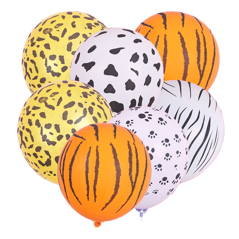 10 stk/sæt børnefest dekoration ballon dyr tegneserie latex balloner tiger skin leopard print mønster ballon børn legetøj