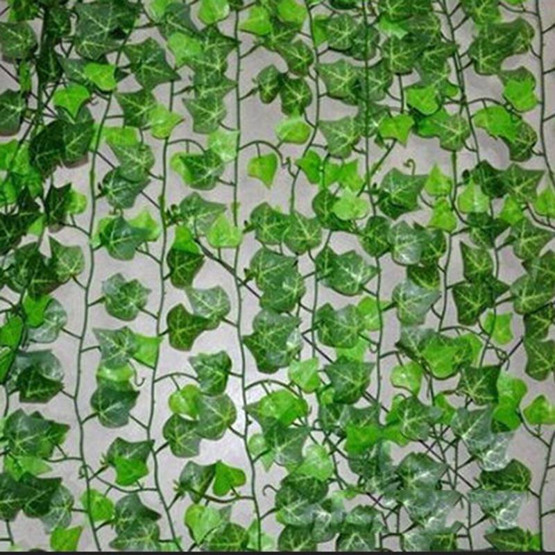 2.5m populære hjem indretning grøn plante vedbend blad kunstig blomst plast krans vinstok kunstige blomster væg