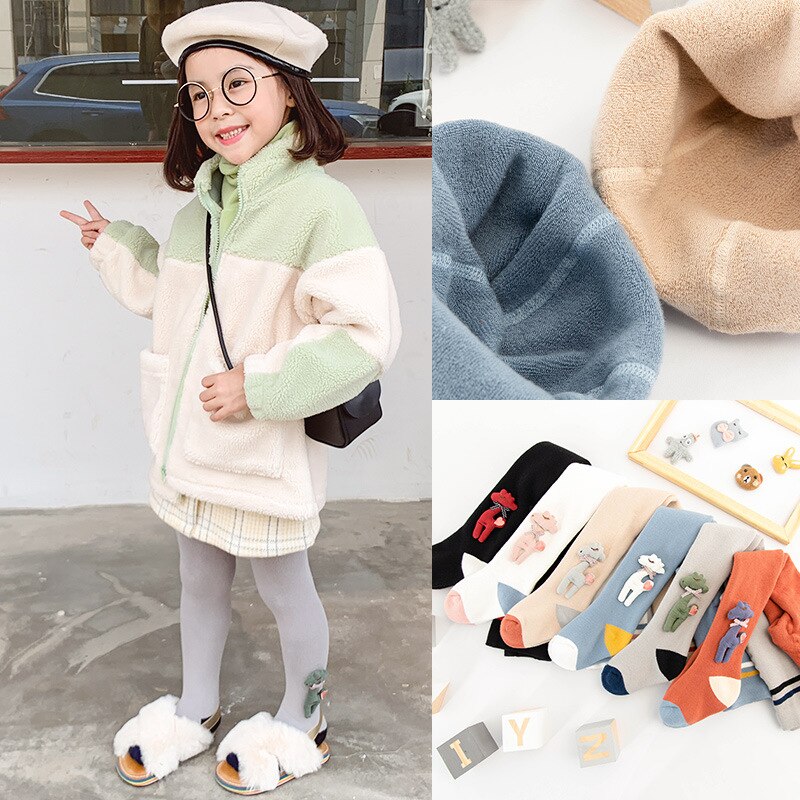 Winter Warm Panty Voor Meisjes Cartoon Panty Meisje Dikker Kinderen Kousen Baby Meisje Panty Baby Panty