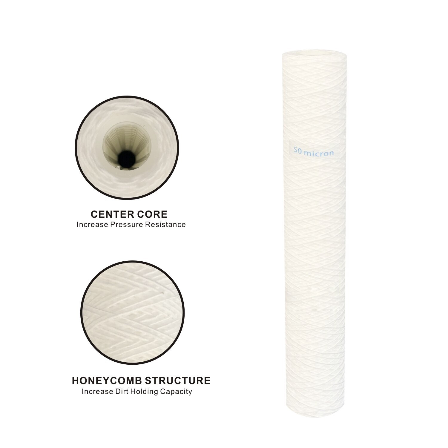 Universele 50 Micron String Wond Sediment Water Filter Cartridge 2.5 "X 20"