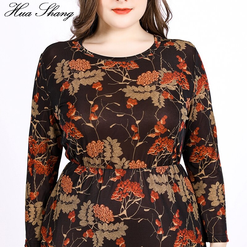 6xl plus size lange kjoler med lange ærmer kvinder sommer retro blomsterprint vintage kjole lommer gulv længde festkjole