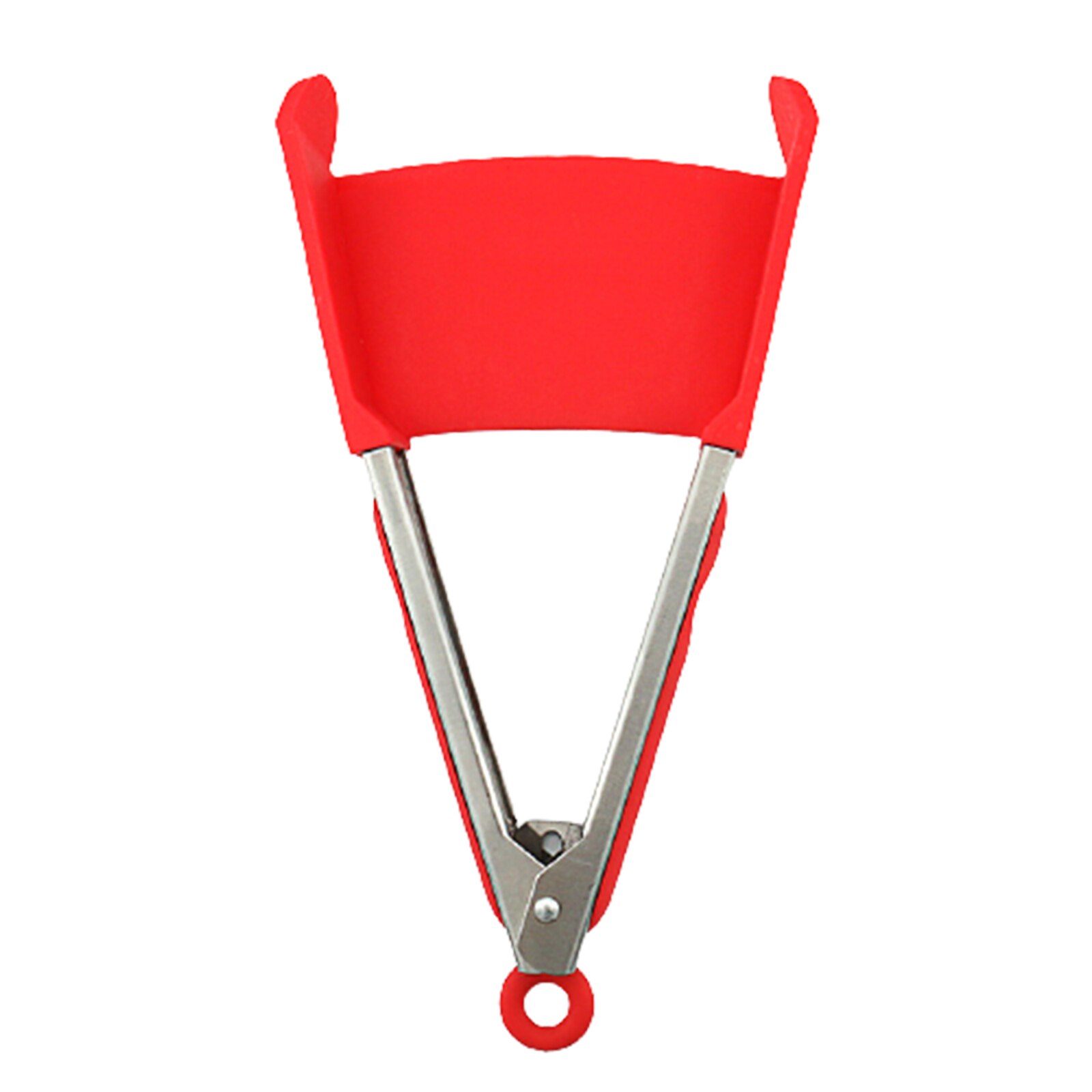 Kitchen Spatula Tongs 2 in 1 Heat Resistant Non-Stick Food Tongs for Frying Cooking Barbecue: 9 inch Red