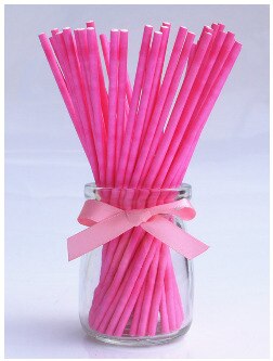 Candy bar roze 100 stks/partij Pop Sucker Sticks Cake Plastic Lolly Lolly Snoep Chocolade DIY Modelling Mould Cake pop stok 15 cm: pink 15cm