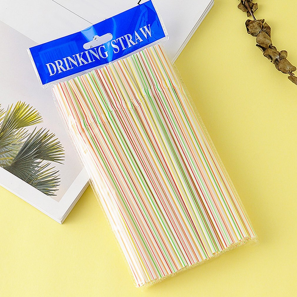 Disposable Color Elbow Plastic Straws Lengthen And Bendable Juice Drink