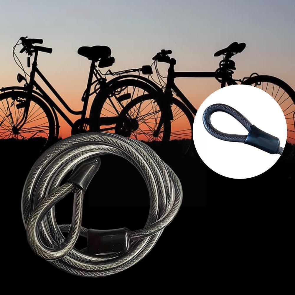Bicycle Alarm With Leather Rubber Coated Plastic Wire Way Wire Rope Wire Lock Safety Bicycle Lock Anti-theft Rope B3c2