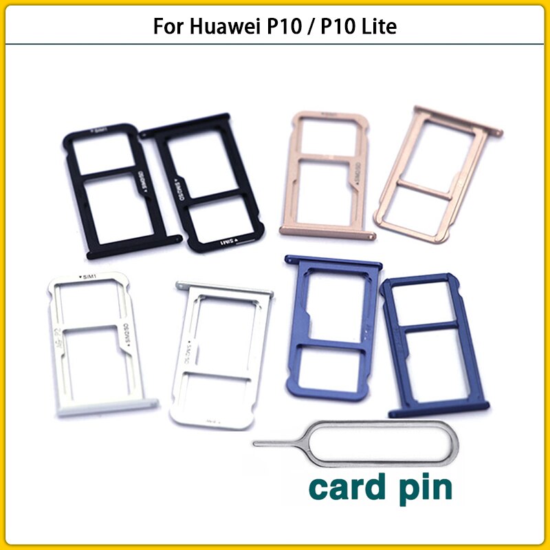 Sim Houder Slot Adapter Reparatie Onderdelen Voor Huawei P10 / P10 Lite Sim Lade Sim Card Reader Houder Slot connector + Kaart Pin