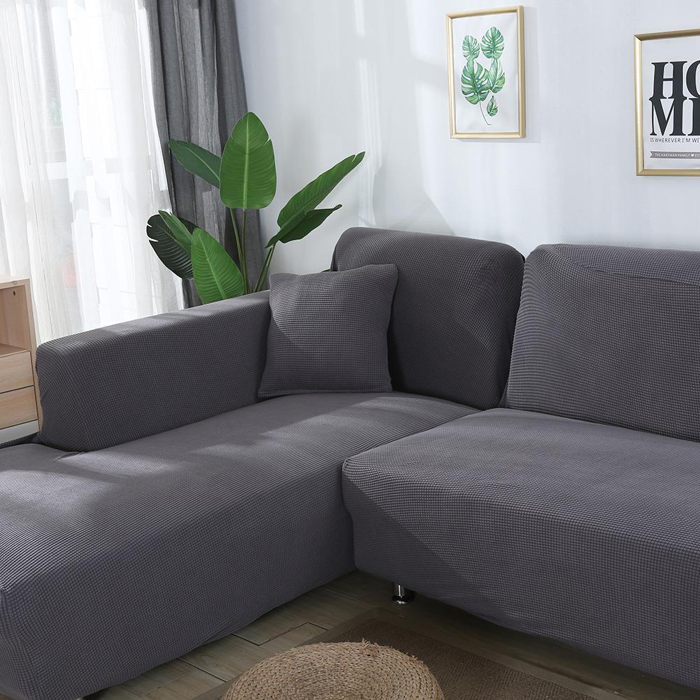 L-Vormige Bank Cover Links Chaise Jacquard Polyester Stretch Stof Sectionele Bank Hoes Voor Woonkamer Waterdicht Sofa Cover