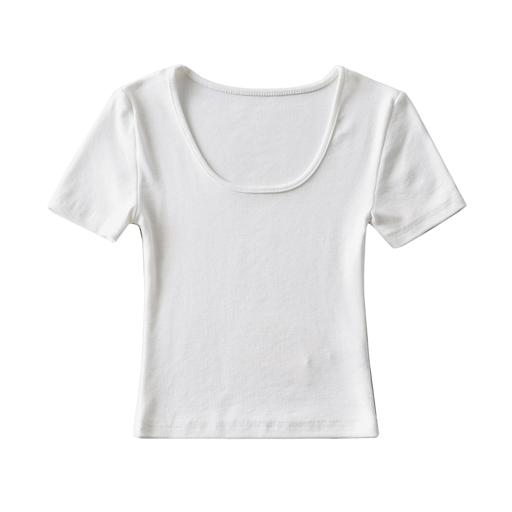 Bradely Michelle Casual Summer Woman Slim Fit T-shirt Tight Short-Sleeve O-neck Tee Crop Tops: S / WHITE