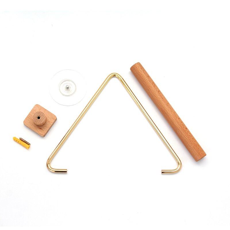 Toiletpapier Handdoek Dispenser Houten Papierrol Houder Voor Badkamer Contact Papier Houder Huishouden Opbergrek: Golden-square