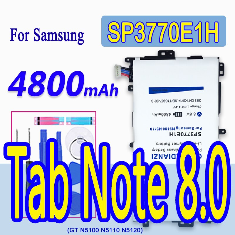 8200mAh SP3770E1H Li-Ion Tablette Batterie Für Samsung Galaxis Hinweis 8,0 GT N5100 N5110 N5120 Lithium-Polymer-Batterien