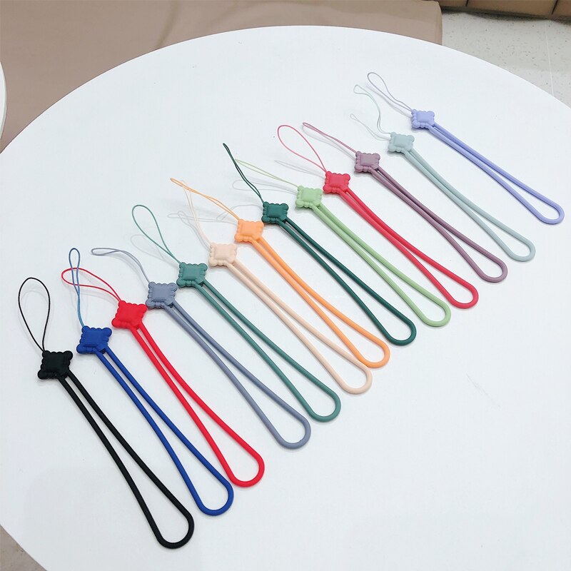 Chinese knot silicone rope liquid short Cell Phone Lanyard Holder Phone Wrist Straps U disk sling silicone mobile phone rope
