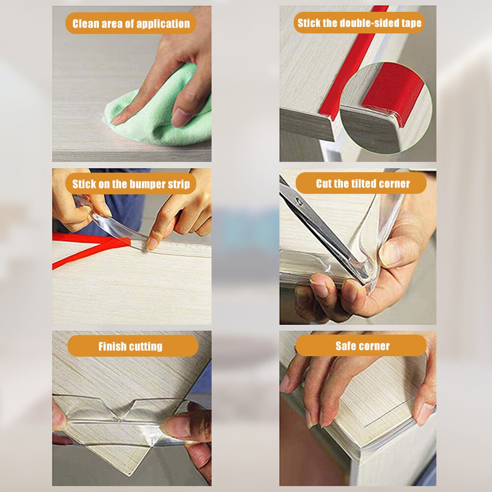 3M Baby Baby Veiligheid Hoek Bescherming Strip Guards Transparante Tafel Rand Meubels Hoekbeschermers Soft Pvc Bumper