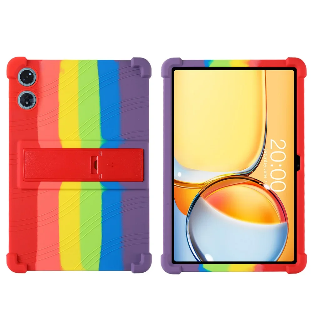 Til teclast  p50 ai tablet 11 " android 15 etui stødsikkert cover blødt silikone stativ beskyttende skal: Farvet
