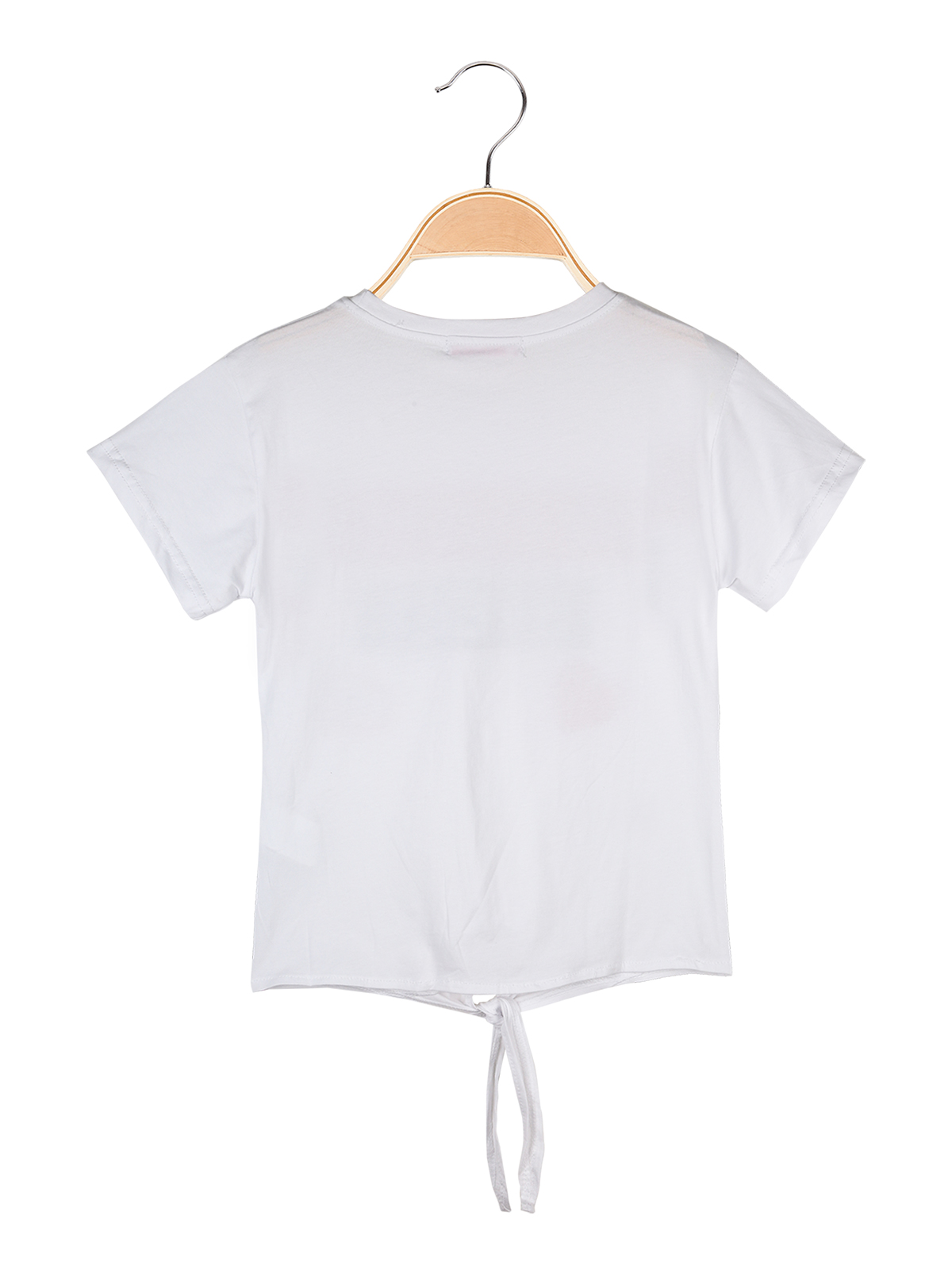 T-shirts mit knoten auf der unterseite und druck