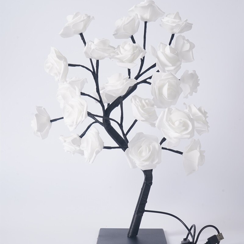LED Night Light Rose Flower Tree Lamp For Home Decoration Flower Lighting Party Wedding Decoration USB Powered