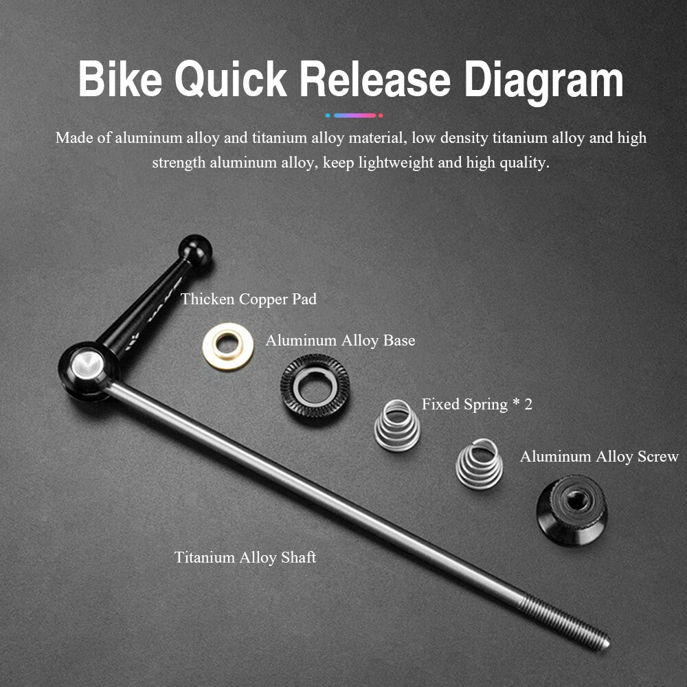 2 PCS Bike Quick Release Wheel Hub Shaft Front Rear Set Bicycle Quick Release Skewer Axle