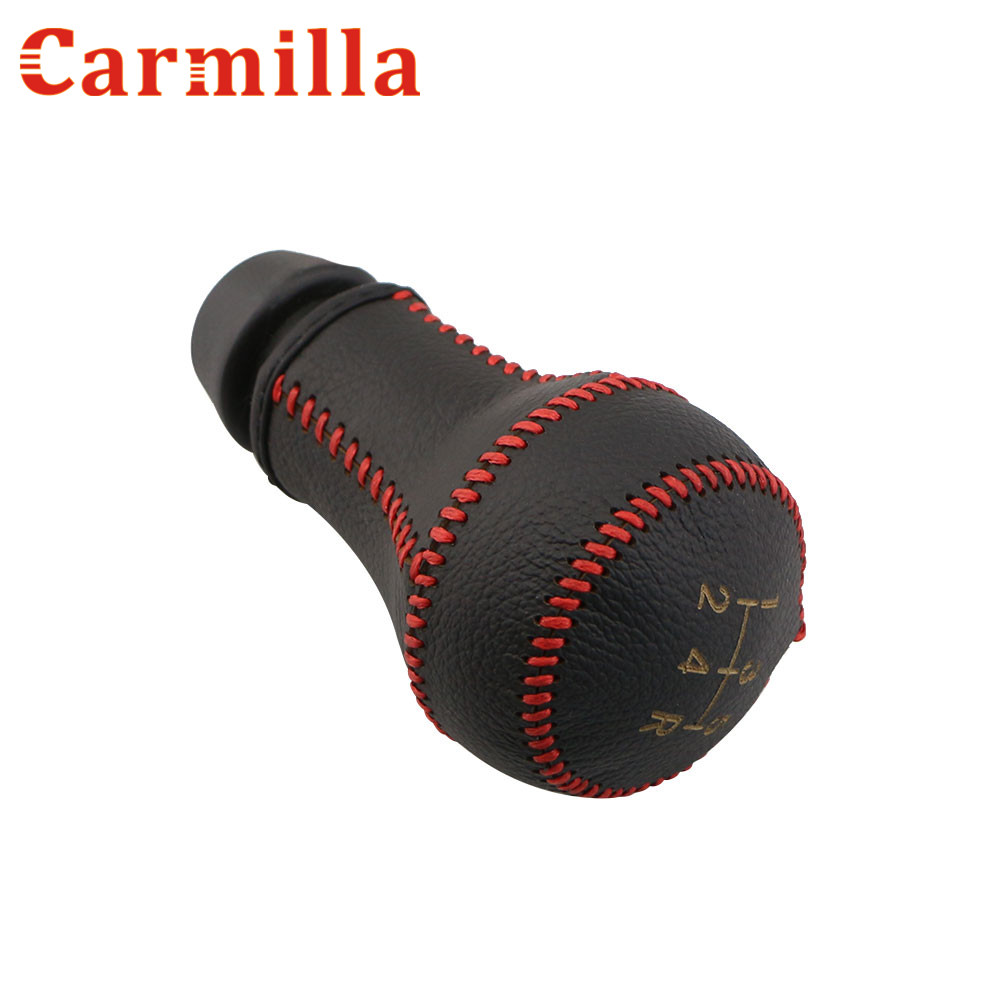 Carmilla-pomo de palanca de cambios Manual de cuero para coche, cubierta de 5 velocidades, collares de cambio de marchas para Peugeot 206, 207, 306, 307, 406, accesorios