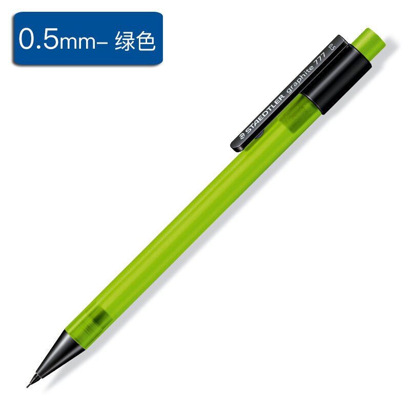 1 pc tyske staedtler 777 mekanisk blyant til begyndere genopfyldningsdiameter 0.5/0.7mm kontorstuderende skoleartikler: 1 pc grøn 0.5mm