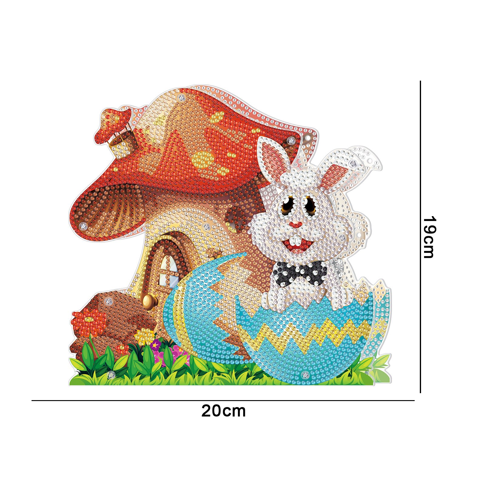 Peinture de diamants 5D à faire soi-même, décoration de pâques, œufs de lapin, veilleuse, artisanat, de , décor de bureau: B