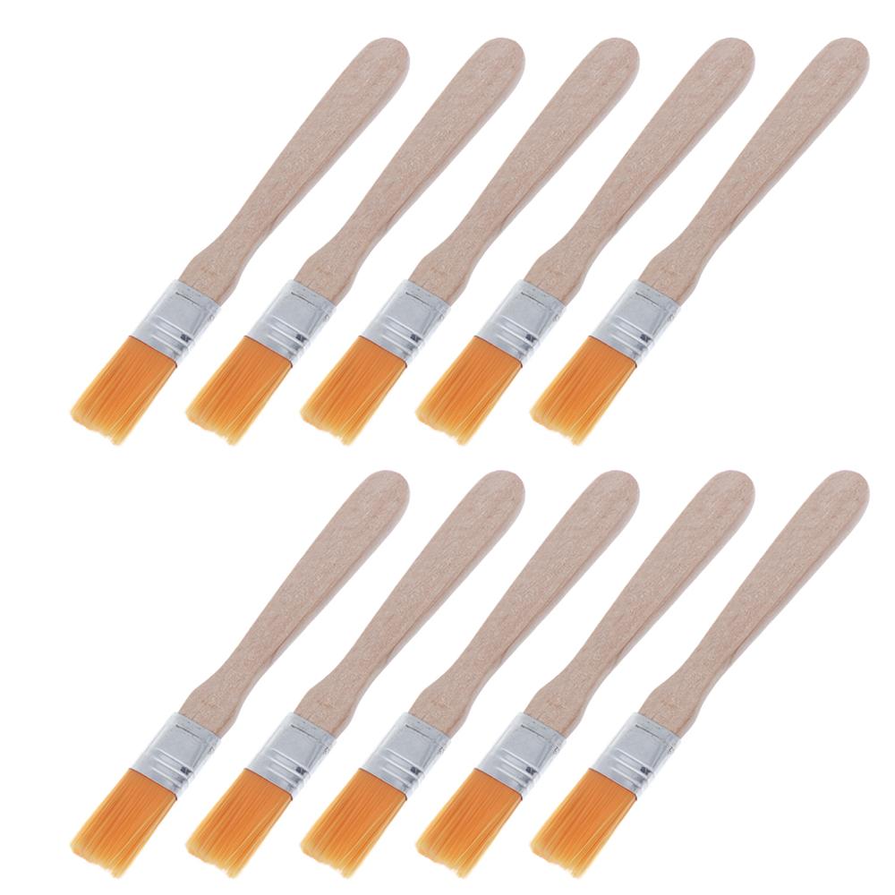 10 stk træhåndtag børste nylonbørster svejsning rengøringsværktøj til lodde flux pasta rester tastatur pc