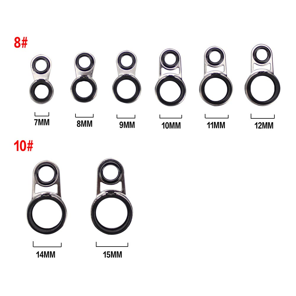 Teleskopiske hav fiskestang guide ringe 2/3/4/5/6/7/8/9/10/11/12/13/14/15mm diameter sten fiskestang guider ring reparation: C