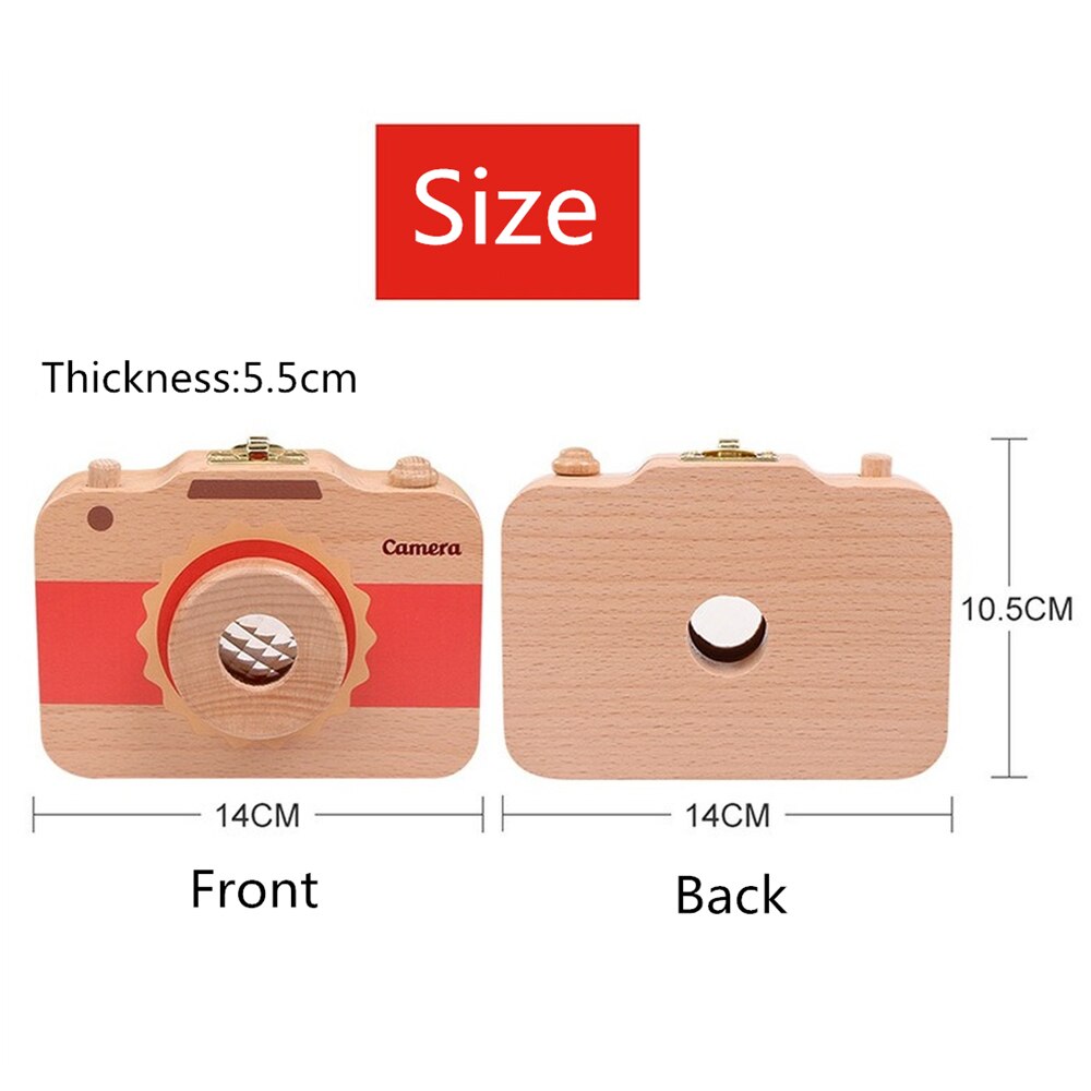 Wooden Baby Teeth Box Baby Tooth Keepsake Box Camera Shaped Wooden Container Storage Teeth Kids Tandendoosje Caja Dient