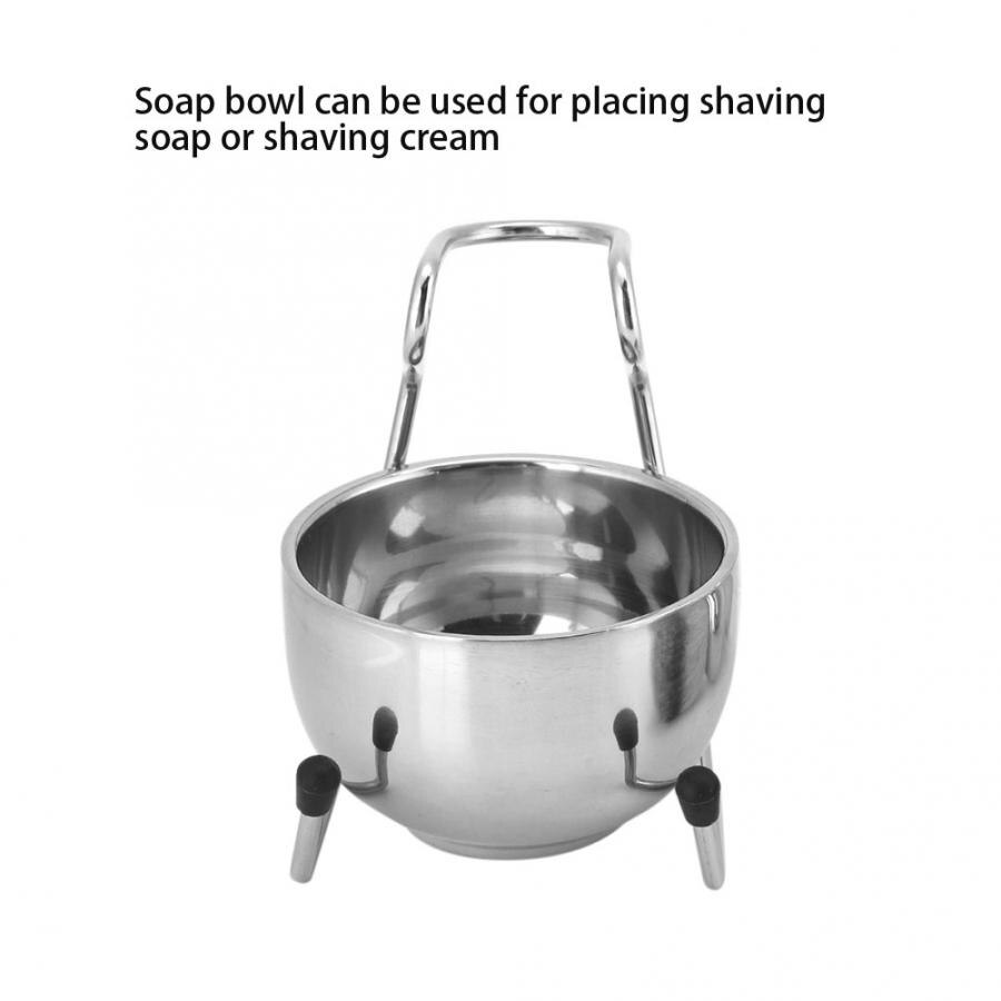 Rostfritt stål rakborste skägg borsthållare stativ tvål skål rakning