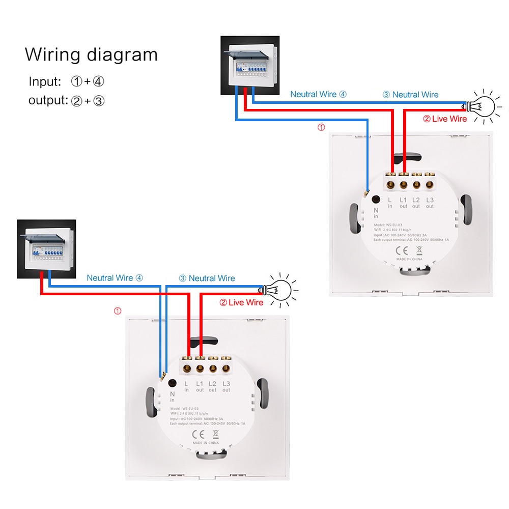 Szaoju EU Smart Light Switch Wall Touch Switch 1 Gang 1 Way Smart Home Support Alexa Google Home Assistant IFTTT For Android