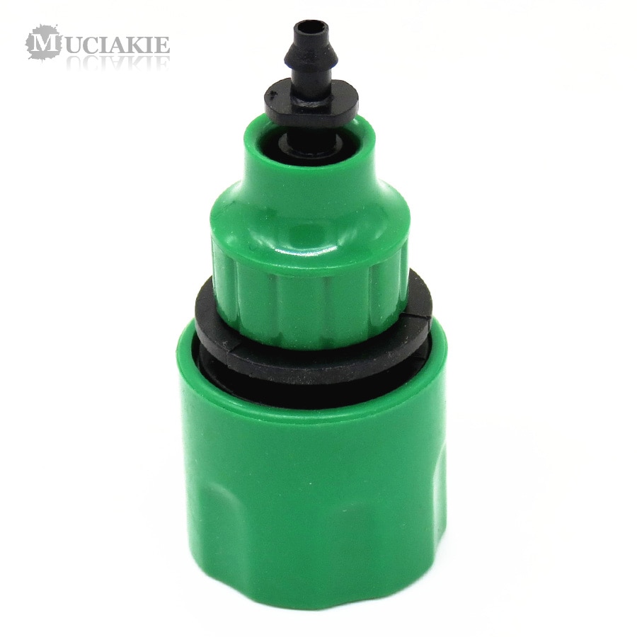 MUCIAKIE 2pz Attacco Rapido Adattatore con 1/4 (ID 4mm) o 3/8 &#39;&#39;(8mm) connettore spinato Nastro A Goccia per L&#39;irrigazione Irrigazione del Giardino