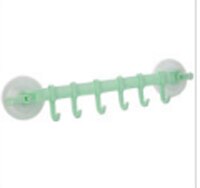 Badrum köksverktyg justerbart krokställ dubbel sugkopp handduksställ hängande hyllor krokhållare lås typ sugkrok: Grön