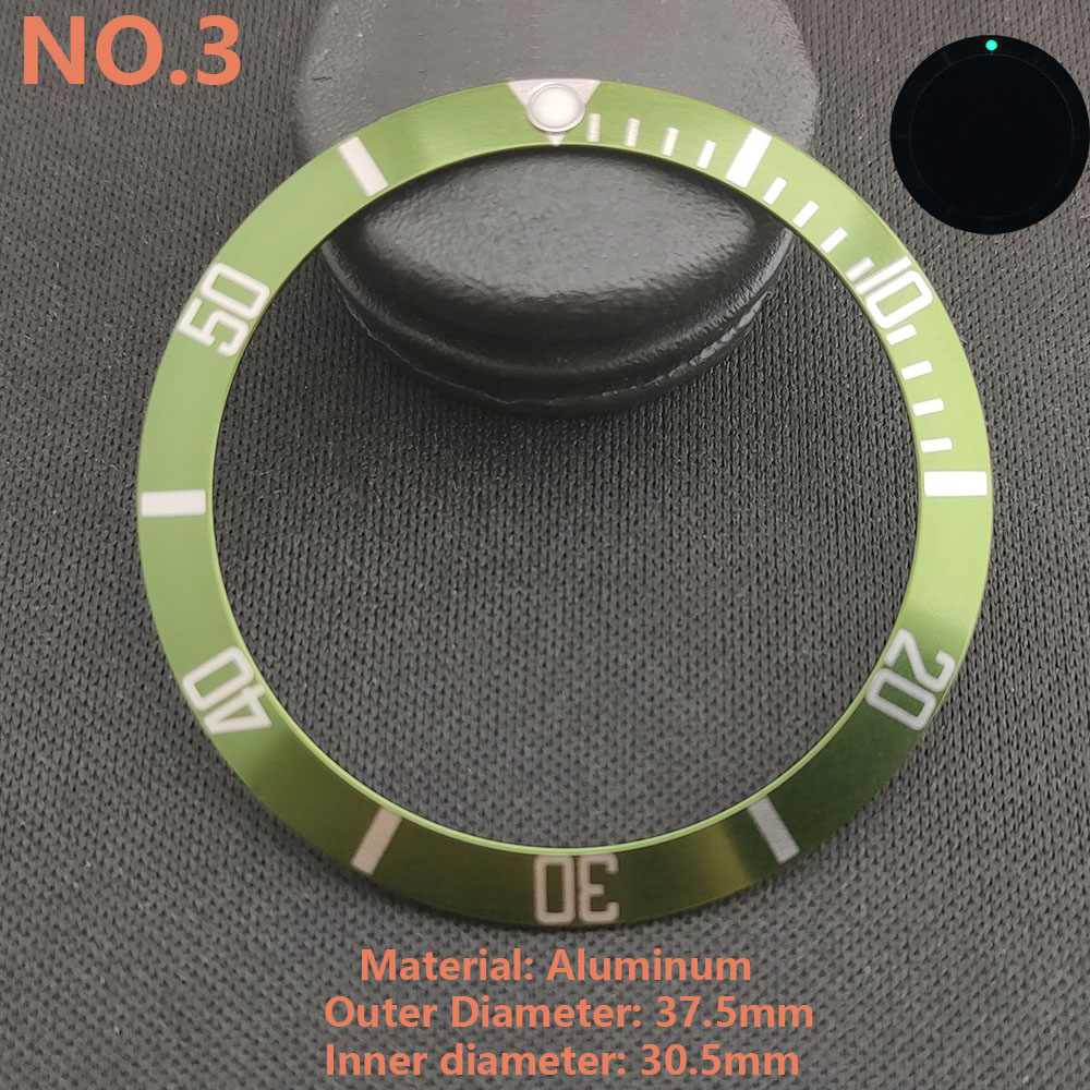 Sostituzione dell'inserto della lunetta in alluminio o ceramica luminosa da 37,5 * 30,5 mm delle parti degli accessori dell'orologio: marrone