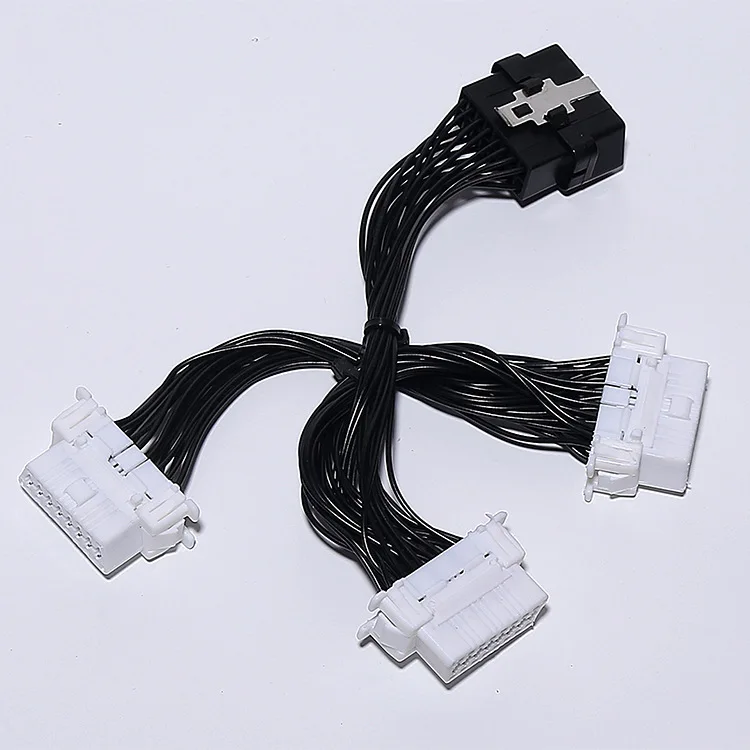 OBD 2 Y Splitter Extension Cable OBD2 16PIN Male to Female ELM327 Electronic Wire Connector 1 to 1/2/3 OBDII Connector Cable: RED