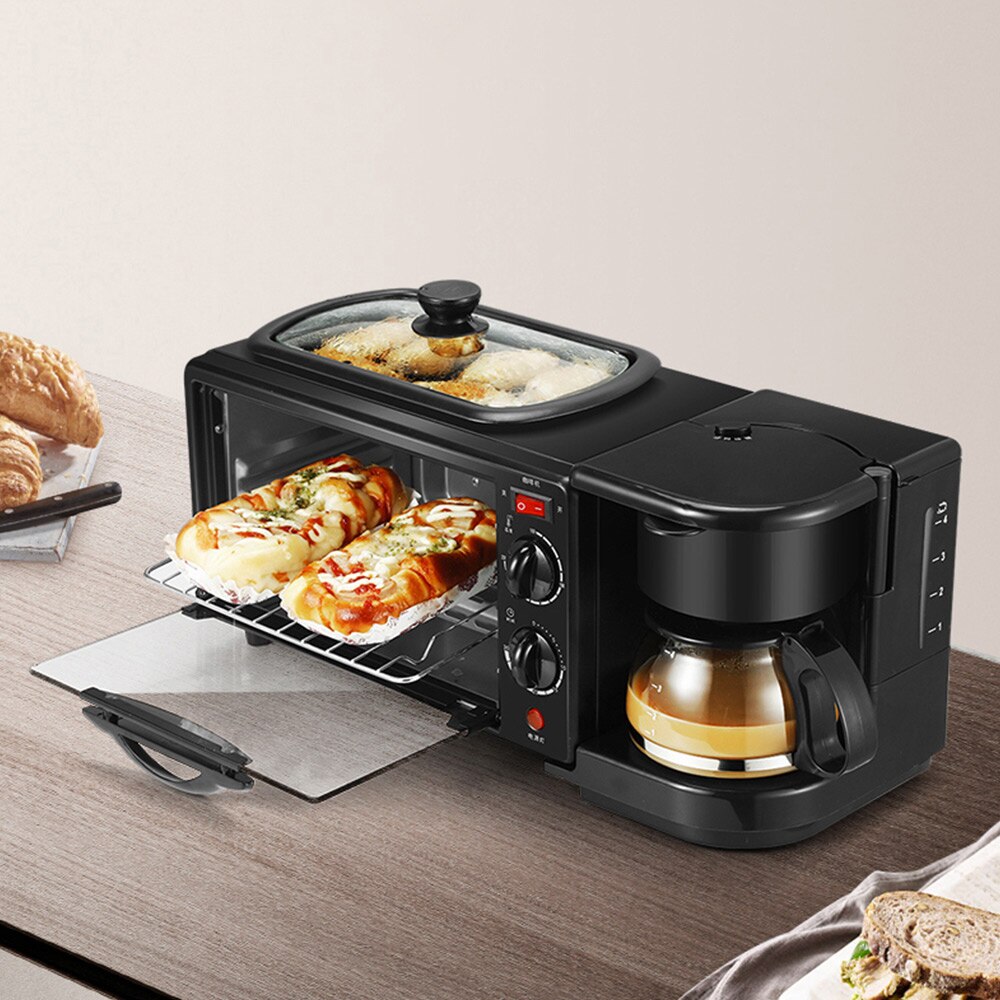 Multifunctionele Ontbijt Machine Volledige Automatische Bakken Machine Infuus Koffiezetapparaat Huishoudelijke Brood Pizza Koekenpan Broodrooster