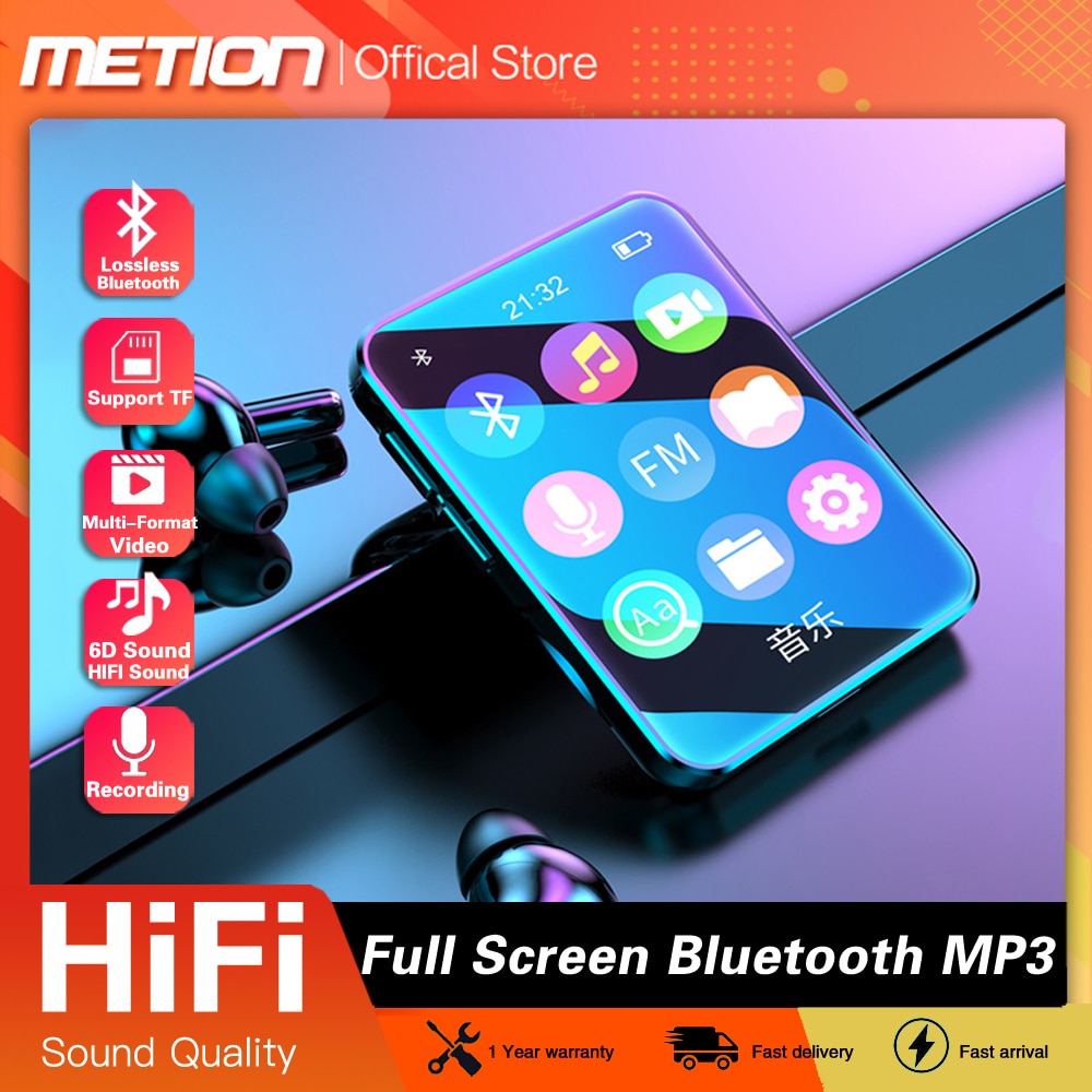 2022 MP3 Speler Bluetooth Full Screen Walkman Muziekspeler Novel Lezen E-book Mp4 Video Speler Met Oortelefoon Mp3 Плееры