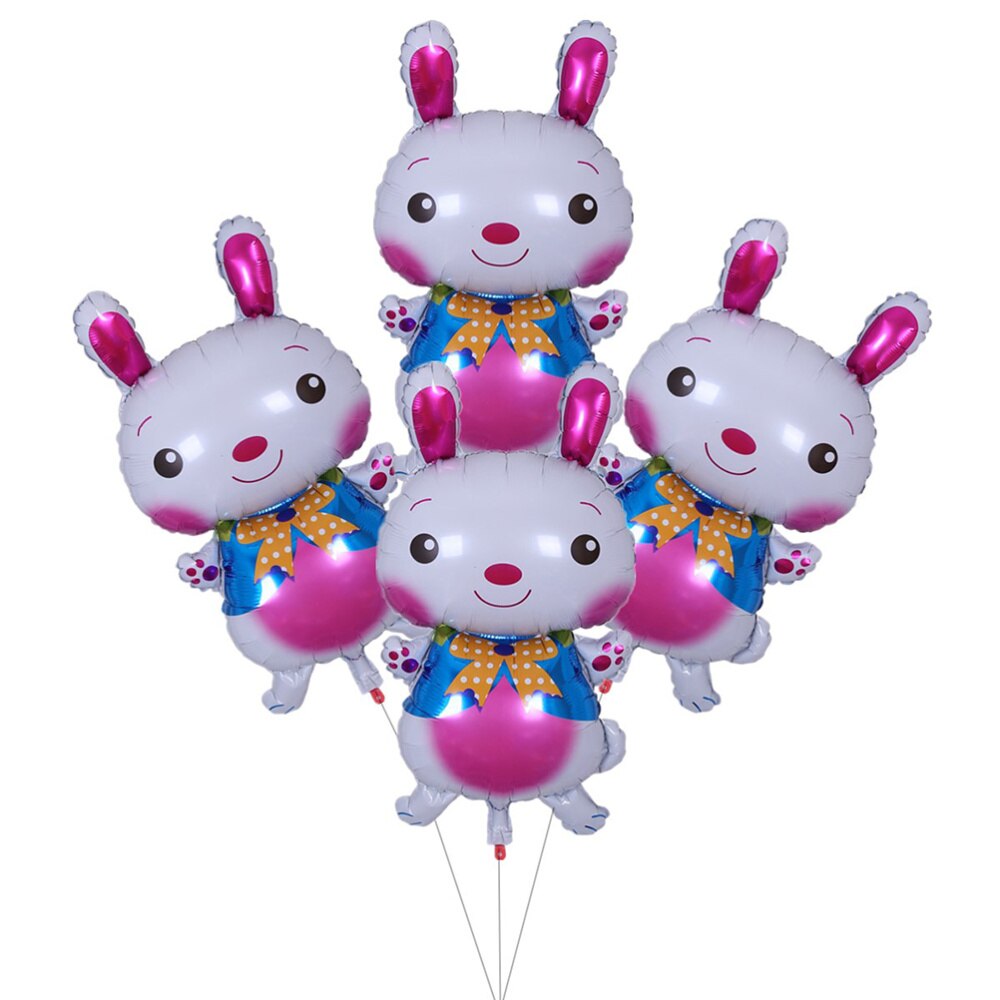 4pcs Aluminum Foil Rabbit Balloons Cartoon Rabbit Aluminum Foil Balloons Easter Decorative Balloons: Default Title