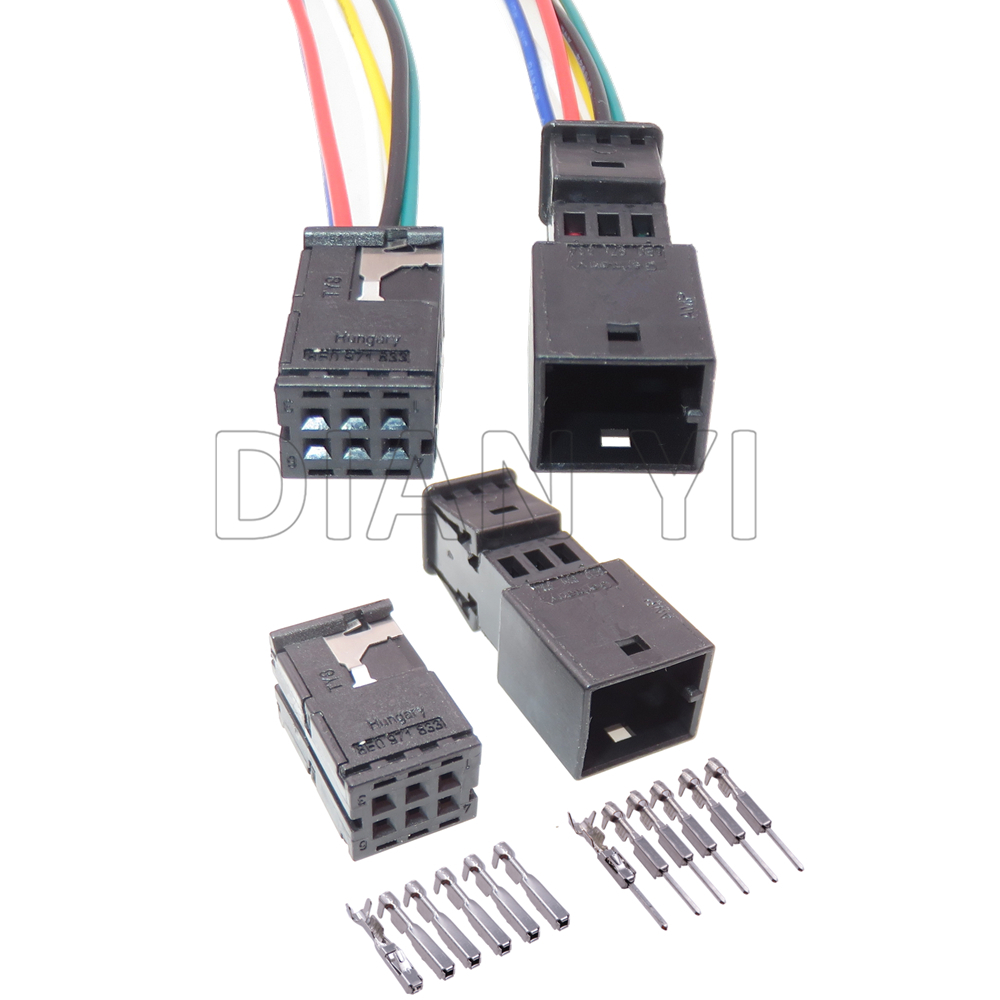 1 conjunto 6 way auto anti-reflexo espelho retrovisor conector 1418784-1 8e0 971 833 8e0 971 834 8e0971833 8e0971834 tomada de fio automático